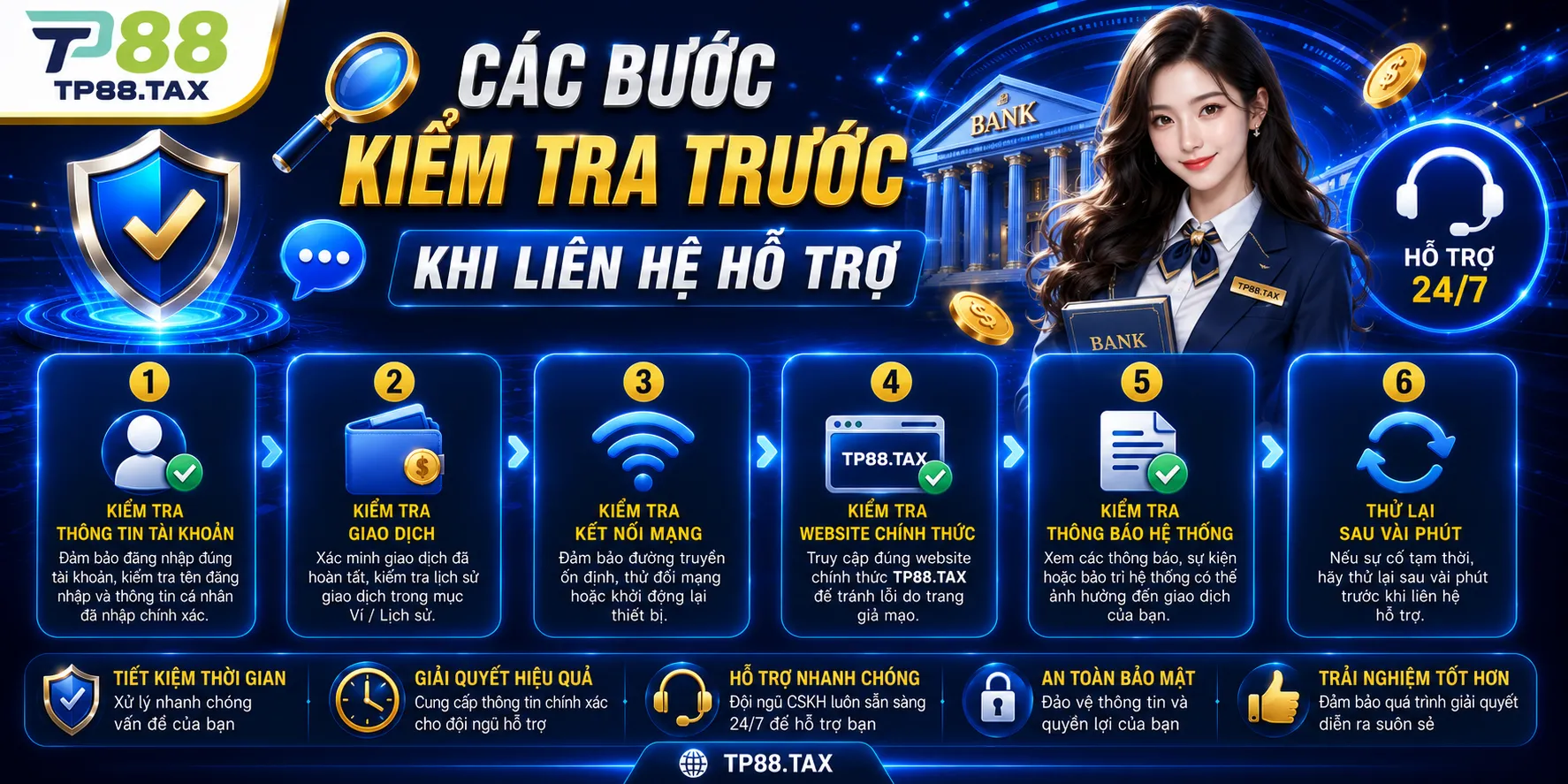 Các bước kiểm tra trước khi liên hệ hỗ trợ
