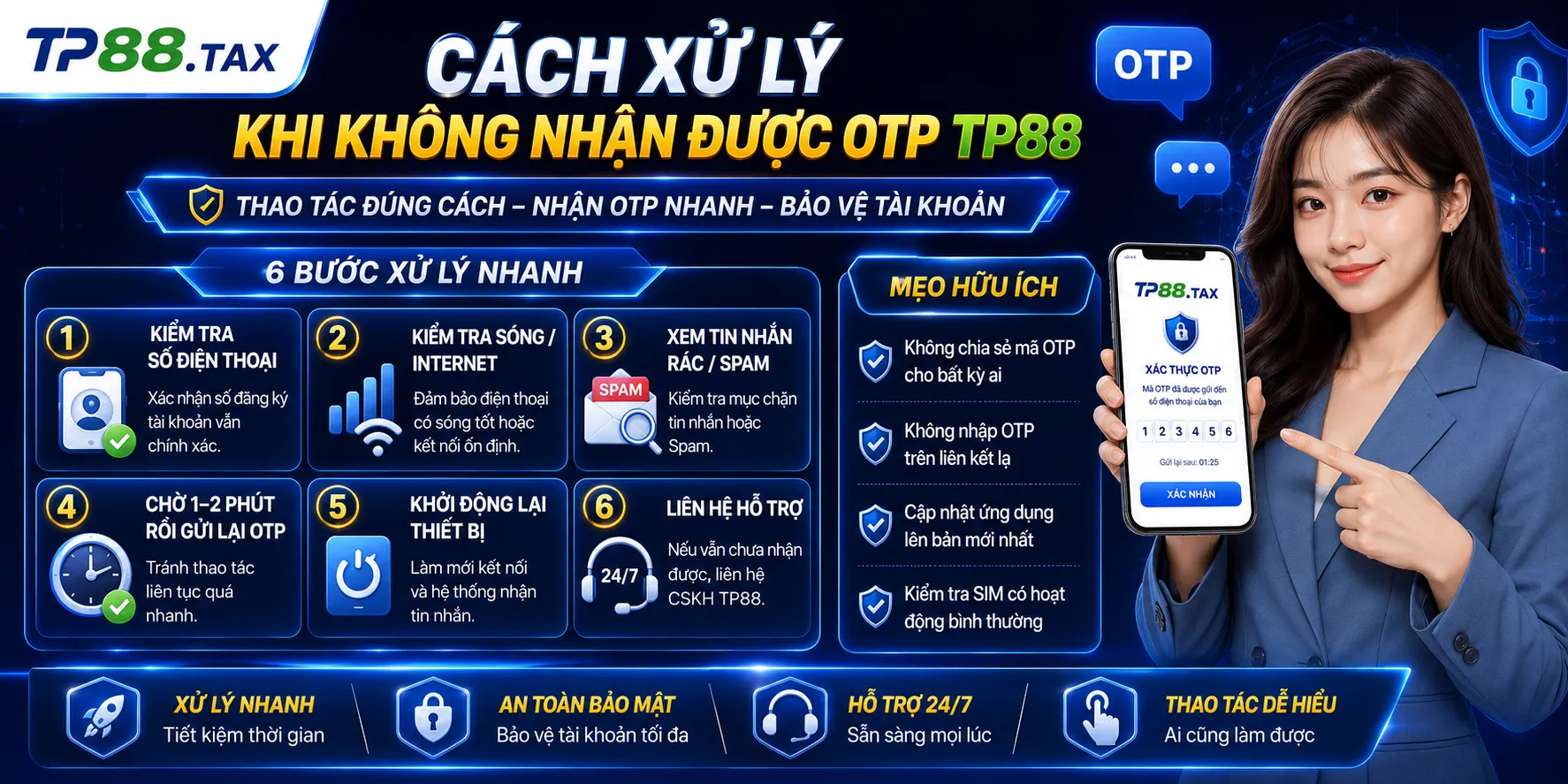 Không Nhận Được Mã OTP TP88 – Nguyên Nhân Và Cách Xử Lý 1 Cách xử lý khi không nhận được OTP TP88