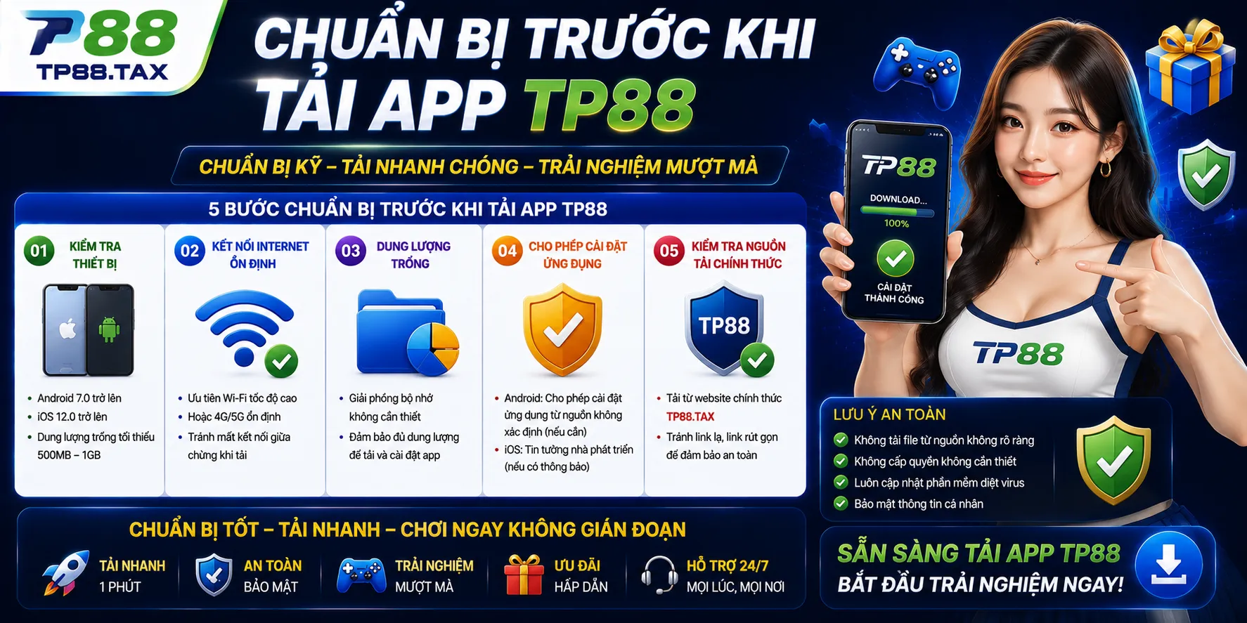 Tải App TP88 – Hướng Dẫn Android, iOS Và Kiểm Tra File Cài Đặt 1 Chuẩn bị trước khi tải app TP88