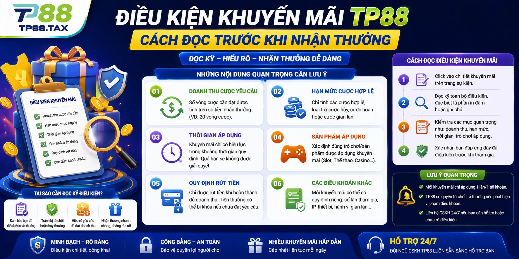 Điều Kiện Khuyến Mãi TP88 – Cách Đọc Trước Khi Nhận Thưởng