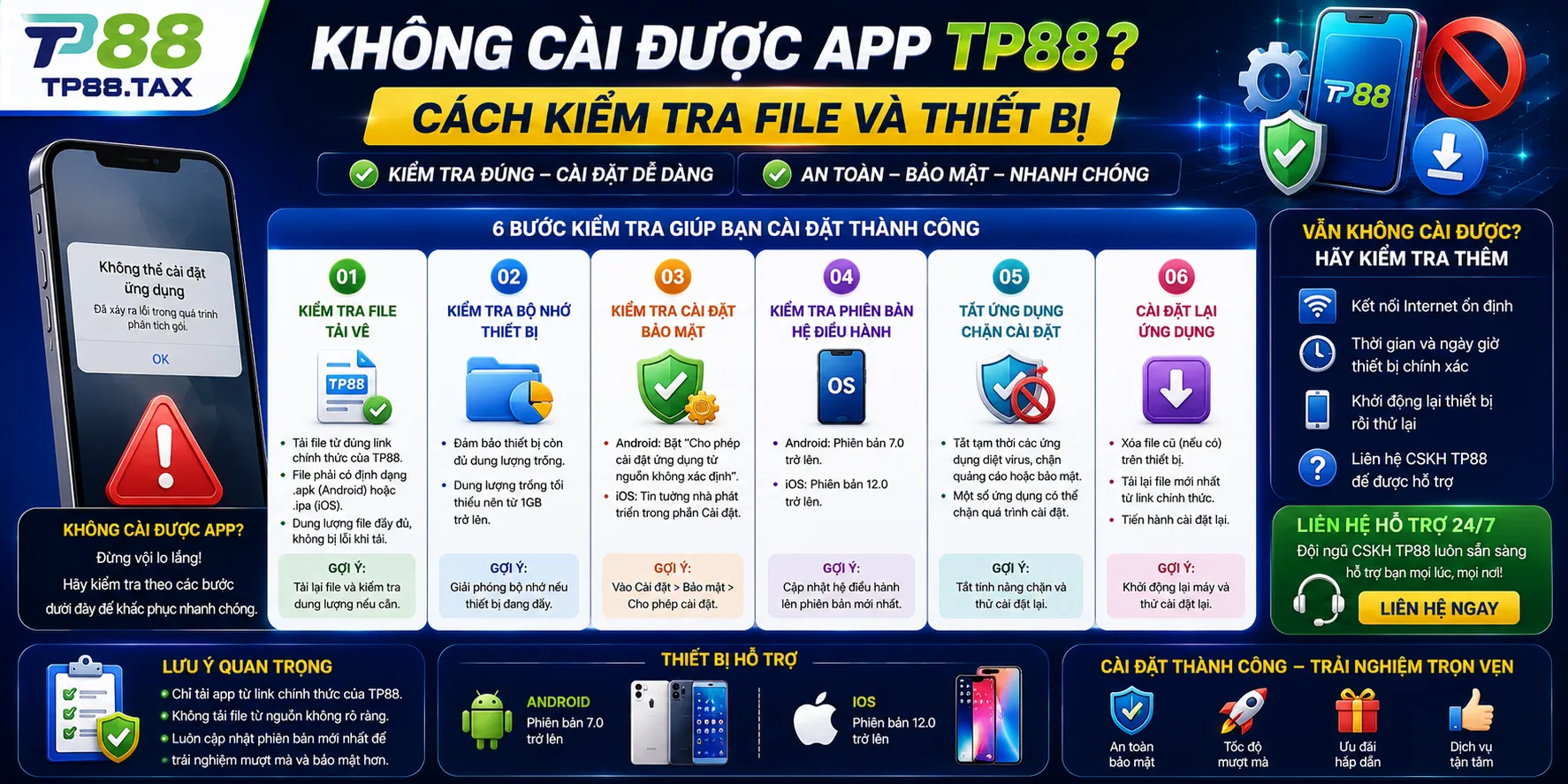 Không Cài Được App TP88