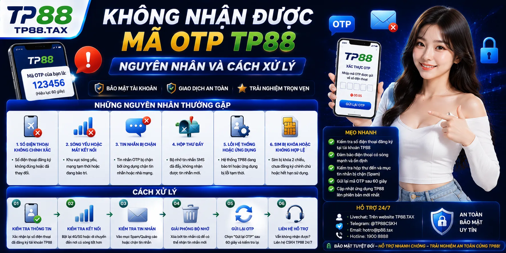 Không Nhận Được Mã OTP TP88 – Nguyên Nhân Và Cách Xử Lý