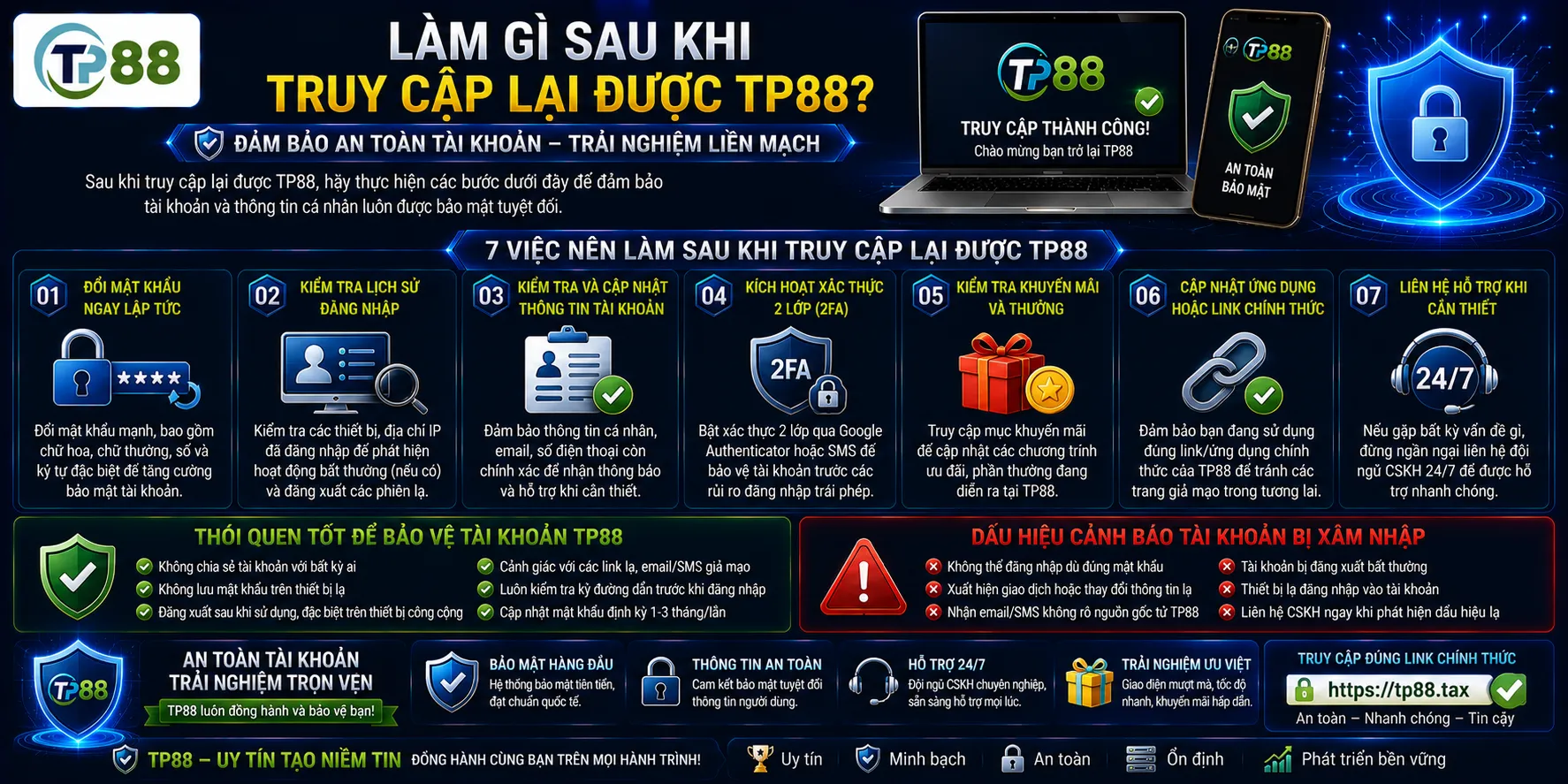 TP88 Không Vào Được – Nguyên Nhân Và Cách Kiểm Tra Đường Dẫn 2 Làm gì sau khi truy cập lại được TP88?