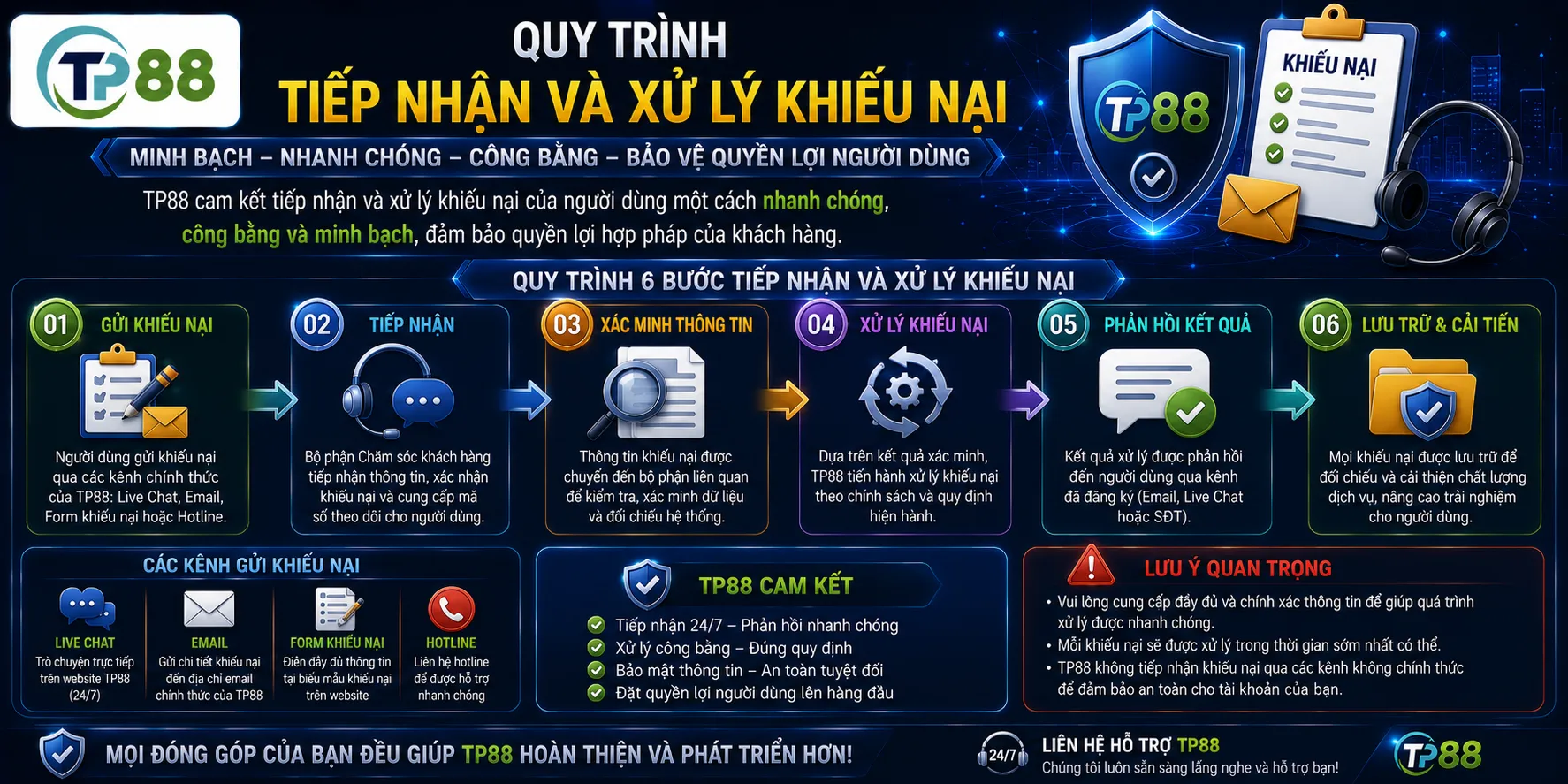 Chính Sách Khiếu Nại TP88 – Quy Trình Tiếp Nhận Và Xử Lý Phản Hồi 2 Quy trình tiếp nhận và xử lý khiếu nại
