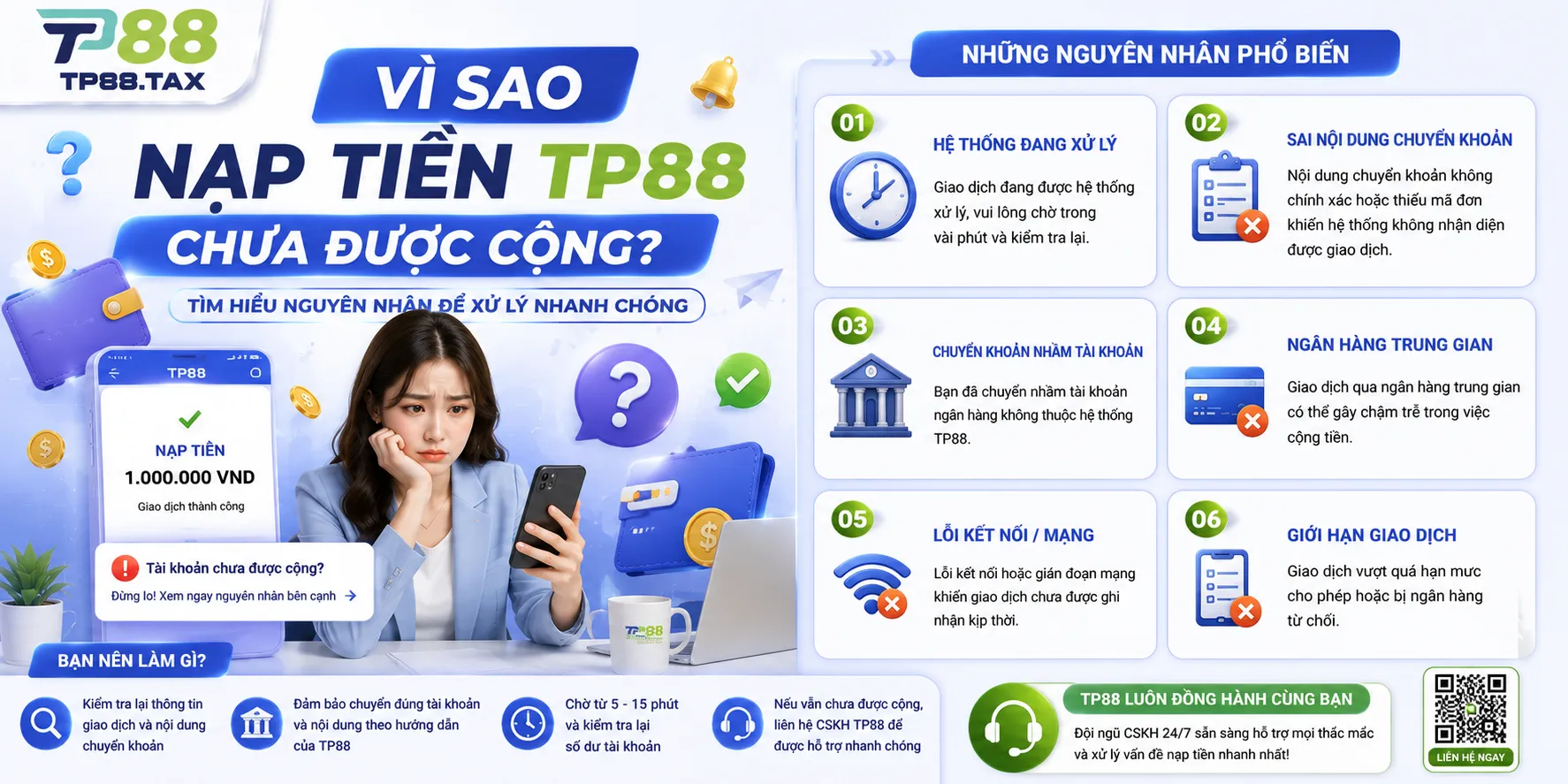 Nạp Tiền TP88 Chưa Được Cộng – Các Bước Kiểm Tra Giao Dịch 1 Vì sao nạp tiền TP88 chưa được cộng?